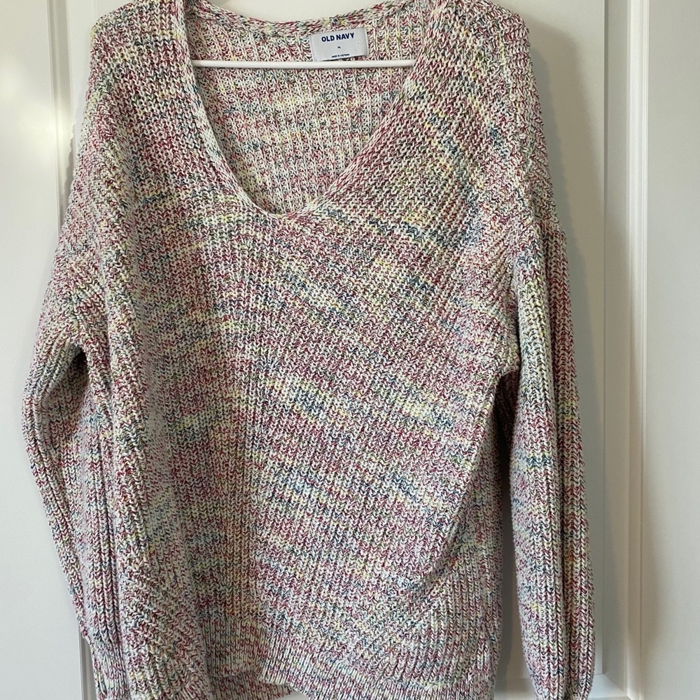 Multicolored V Neck Sweater